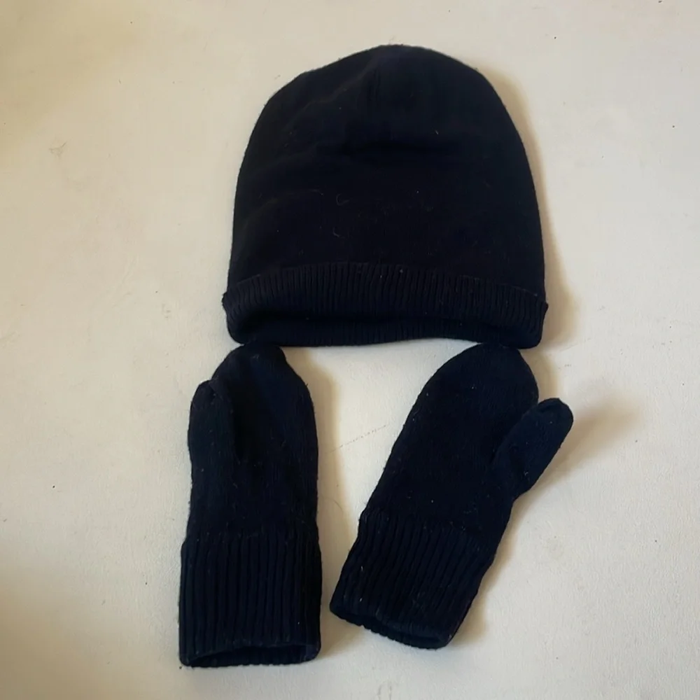 Crewcuts Etoile winter hat and gloves L/XL navy blue and purple